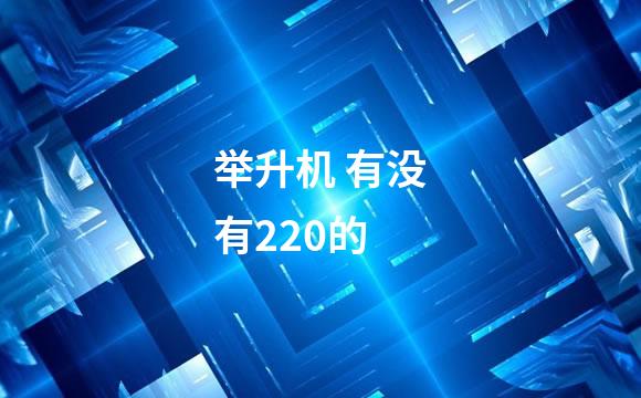 举升机 有没有220的